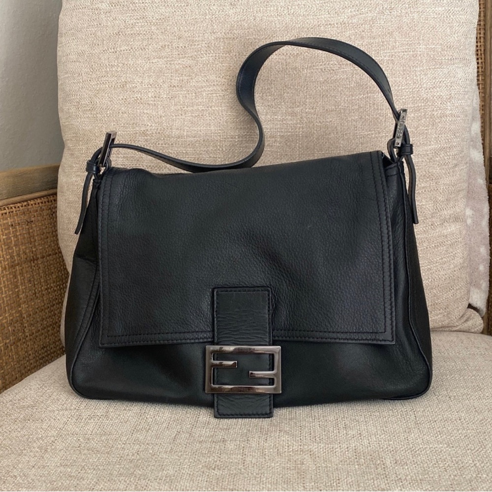 Fendi Mama Baguette- Black Super Soft Leather